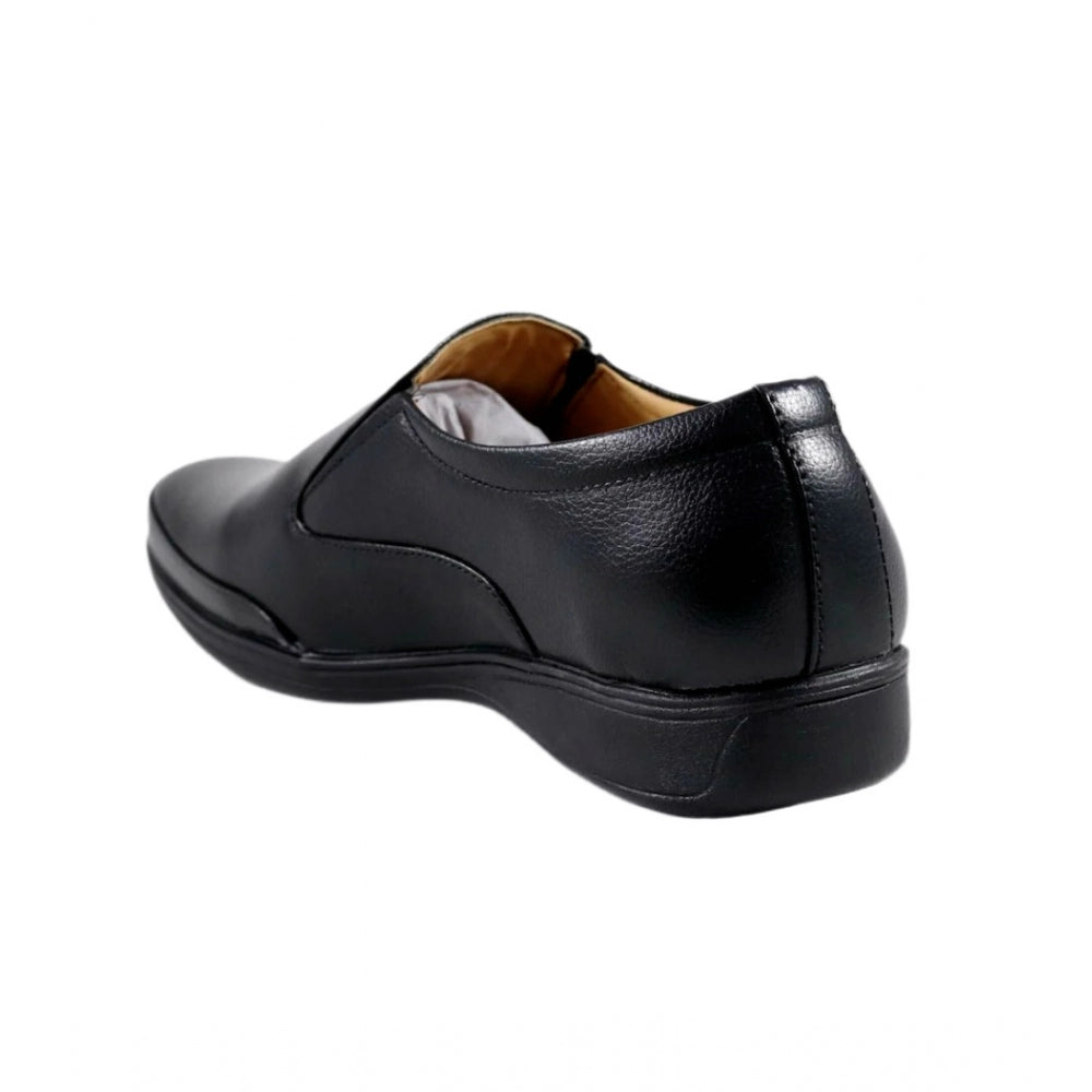 Men's Solid Synthetic Leather Formal Shoes (Black) - GillKart