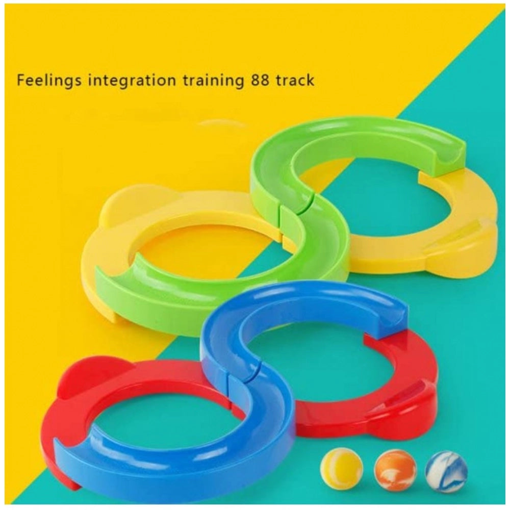 Plastic 8 Shape Infinite Loop Interaction Balancing Track Toy Creative Track With 3 Bouncing Balls For Kids (Multicolor) - GillKart