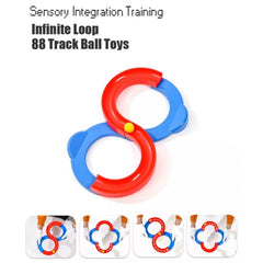 Plastic 8 Shape Infinite Loop Interaction Balancing Track Toy Creative Track With 3 Bouncing Balls For Kids (Multicolor) - GillKart