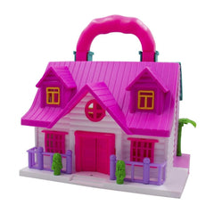 Plastic Dollhouse For Girls 2 Room Set (Pink) - GillKart