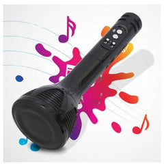 Plastic Handheld MultiFunction Mic With Microphone Speaker (Black) - GillKart