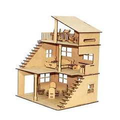 Wooden Dollhouse For Furniture Made By (Wooden) - GillKart