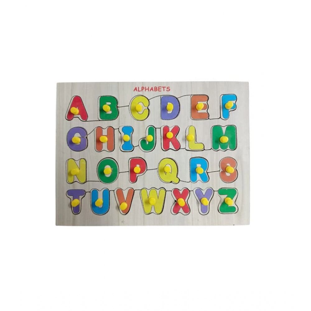 Wooden Educational Learning English Alphabet Puzzle Board (Wooden) - GillKart