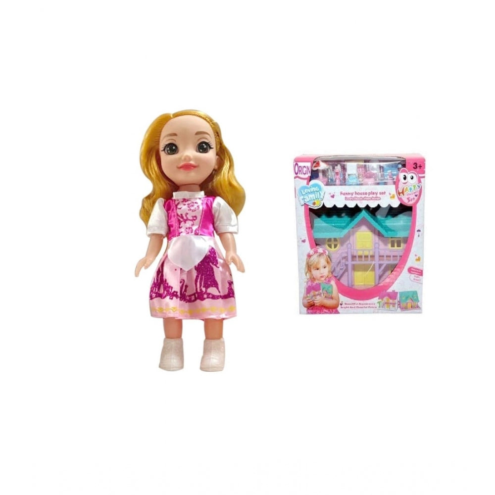 Plastic Doll And Doll House Toys Set For Kids  (Multicolor) - GillKart