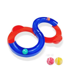 Plastic 8 Shape Infinite Loop Interaction Balancing Track Toy Creative Track With 3 Bouncing Balls For Kids (Multicolor) - GillKart