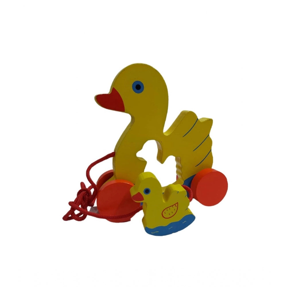 Wooden Toddlers Duck Pull Toy For Babies (Multicolor) - GillKart