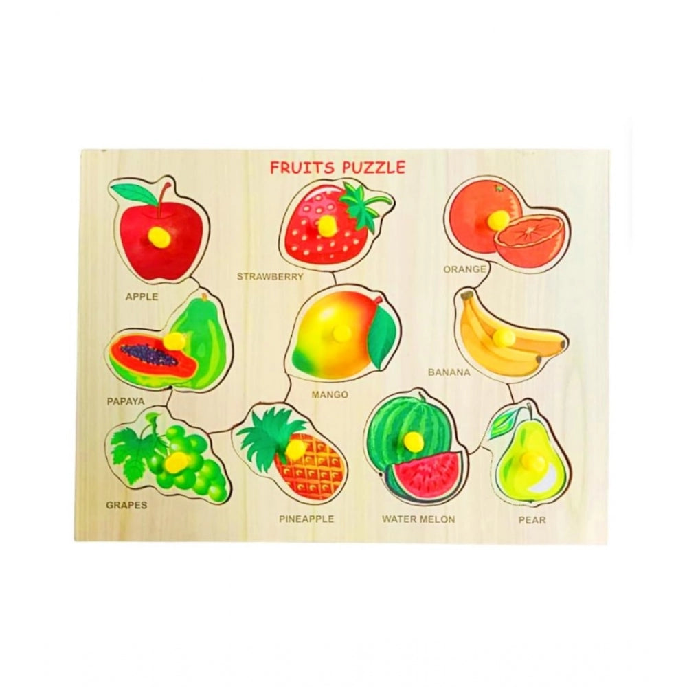 Wooden Educational Learning Fruits Puzzle Board  (Wooden) - GillKart