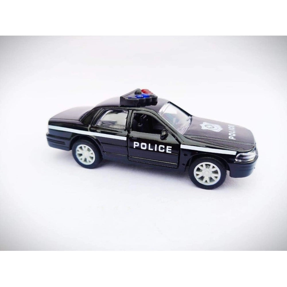 Plastic Diecast Metal Pullback Police Car (Red) - GillKart