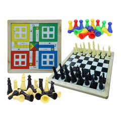 Plastic Front And Back Ludo And Chess Board Games For Kids (Multicolor) - GillKart