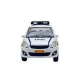 Plastic Ola Uber Swift Taxi Model Car Openable Doors Pull Back Action Collectible Car For Kids (White) - GillKart