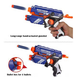 Plastic Blaze Storm Soft Bullet Toy Gun For Boy With 10 Safe Soft Foam Bullet Shooting Gun (Blue) - GillKart