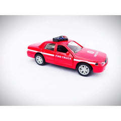 Plastic Diecast Metal Pullback Police Car (Red) - GillKart