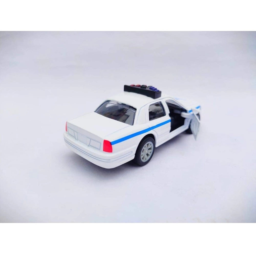 Plastic Diecast Metal Pullback Police Car (Red) - GillKart