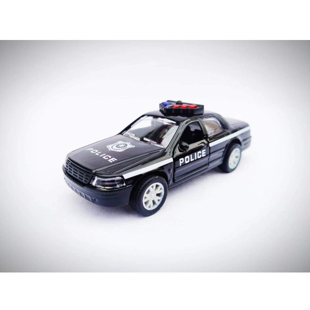 Plastic Diecast Metal Pullback Police Car (Red) - GillKart