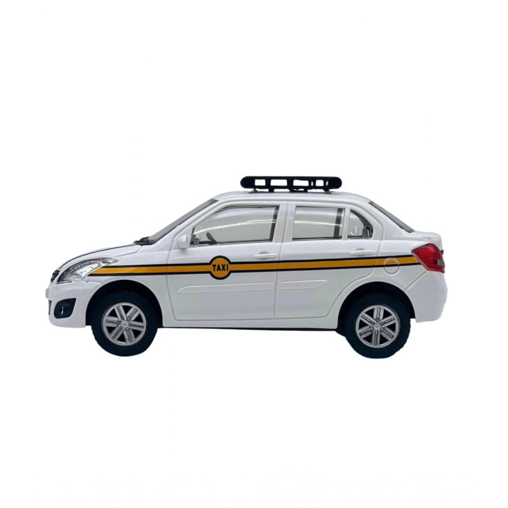 Plastic Ola Uber Swift Taxi Model Car Openable Doors Pull Back Action Collectible Car For Kids (White) - GillKart