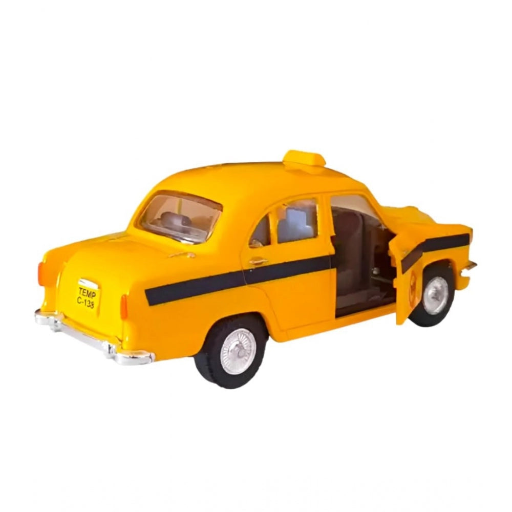 Plastic Kolkata Ambassador Taxi Car (Yellow) - GillKart