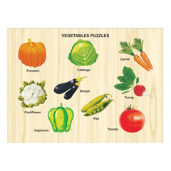 Wooden Educational Learning Toy Puzzle Board Vegetables (Wooden) - GillKart