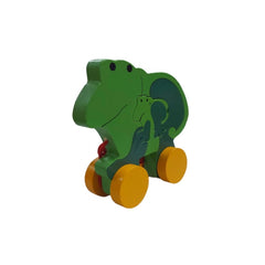 Wooden Wooden Pull Along Toy For Babies  Toddlers Frog (Multicolor) - GillKart