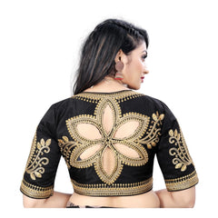 Women's Phantom Embroidery Readymade Blouse (Black, Size: Free Size) - GillKart