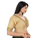 Women's Banglory Embroidery Readymade Blouse (Beige, Size: Free Size) - GillKart