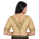 Women's Banglory Embroidery Readymade Blouse (Beige, Size: Free Size) - GillKart