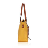 Women's Faux Leather Textured Tote Bag (Yellow) - GillKart