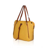 Women's Faux Leather Textured Tote Bag (Yellow) - GillKart