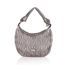 Women's Faux Leather Textured Handbag (Silver Grey) - GillKart