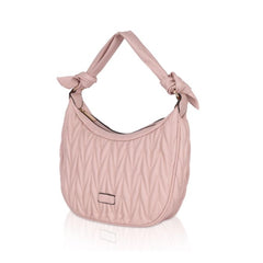 Women's Faux Leather Textured Handbag (Pink) - GillKart