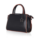 Women's Faux Leather Metal Beads Handbag (Black) - GillKart