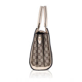 Women's Faux Leather Printed Handbag (Beige) - GillKart