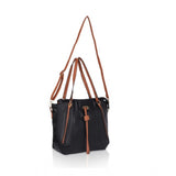 Women's Faux Leather Textured Tote Bag (Black) - GillKart