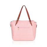 Women's Faux Leather Textured Tote Bag (Pink) - GillKart