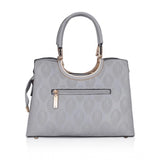 Women's Faux Leather Printed Adjustable Long Belt Handbag (Grey) - GillKart