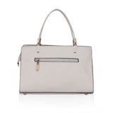 Women's Faux Leather Textured Adjustable Long Belt Handbag (White) - GillKart