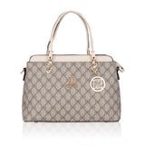 Women's Faux Leather Printed Handbag (Beige) - GillKart