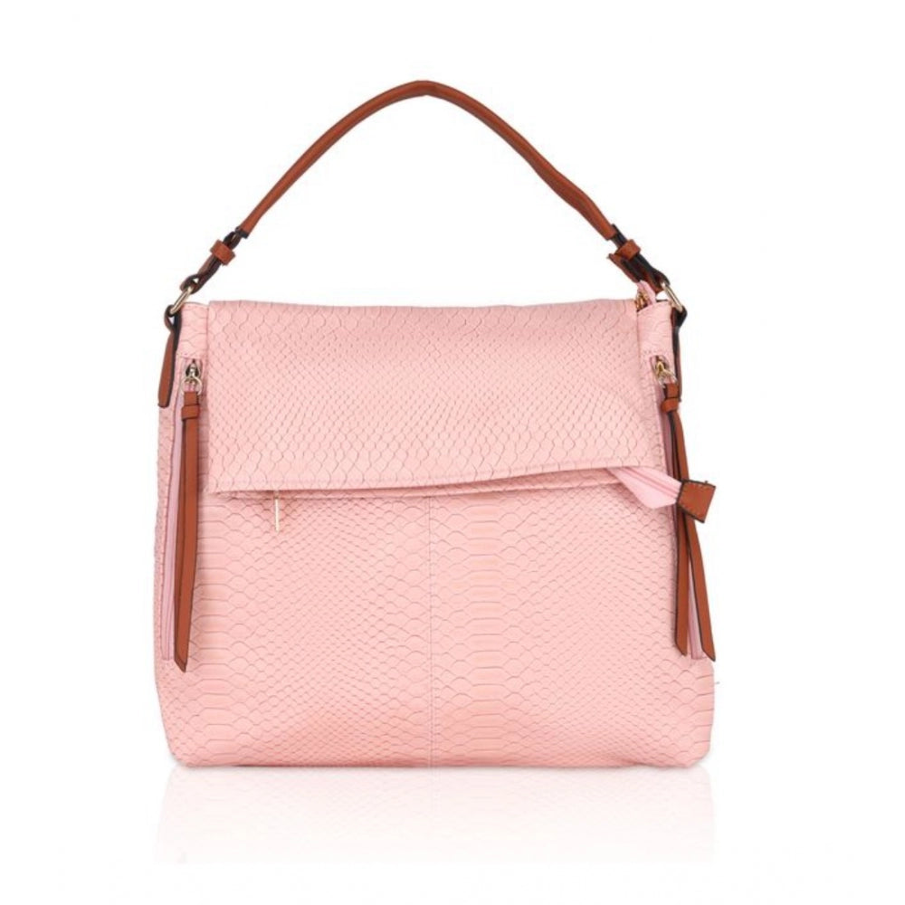 Women's Faux Leather Textured Sling Bag (Pink) - GillKart