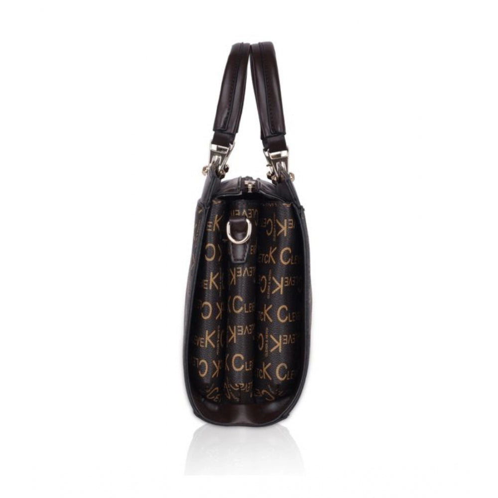 Women's Faux Leather Printed Handbag (Coffee) - GillKart