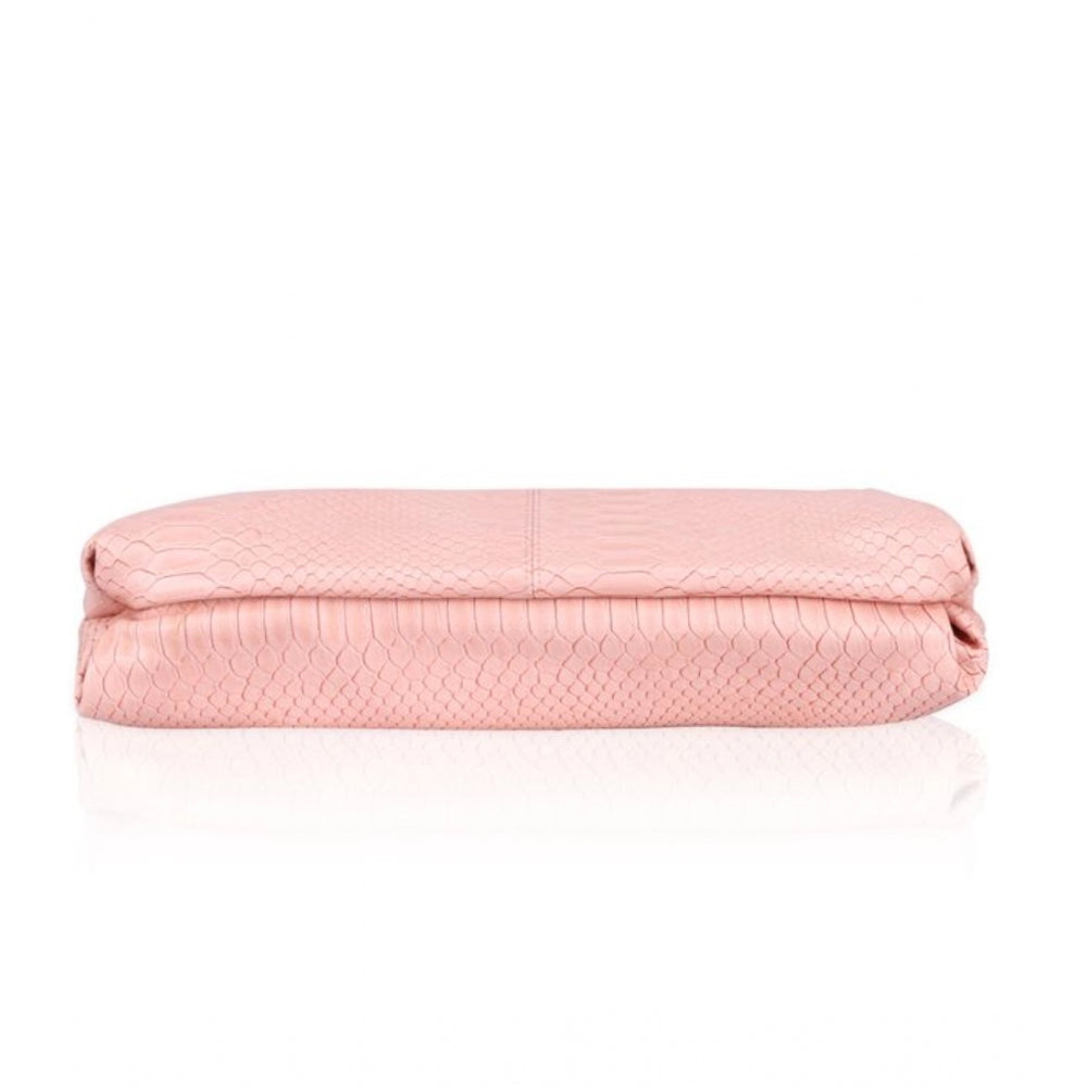 Women's Faux Leather Textured Sling Bag (Pink) - GillKart