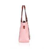 Women's Faux Leather Textured Tote Bag (Pink) - GillKart