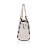 Women's Faux Leather Textured Adjustable Long Belt Handbag (White) - GillKart