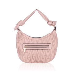 Women's Faux Leather Textured Handbag (Pink) - GillKart