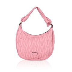 Women's Faux Leather Textured Handbag (Pink) - GillKart