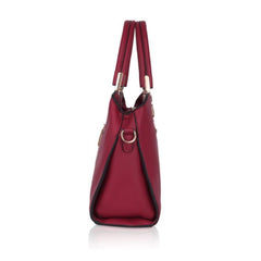 Women's Faux Leather Solid Handbag (Maroon) - GillKart