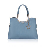 Women's Faux Leather Printed Adjustable Long Belt Handbag (Blue) - GillKart