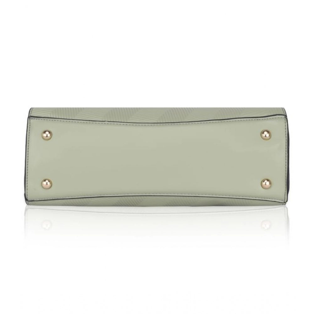 Women's Faux Leather Textured Adjustable Long Belt Handbag (Green) - GillKart