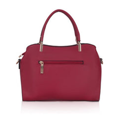 Women's Faux Leather Solid Handbag (Maroon) - GillKart