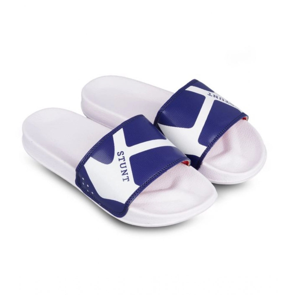 Men's Rubber Comfortable Flip-Flops and Slippers (Navy Blue) - GillKart