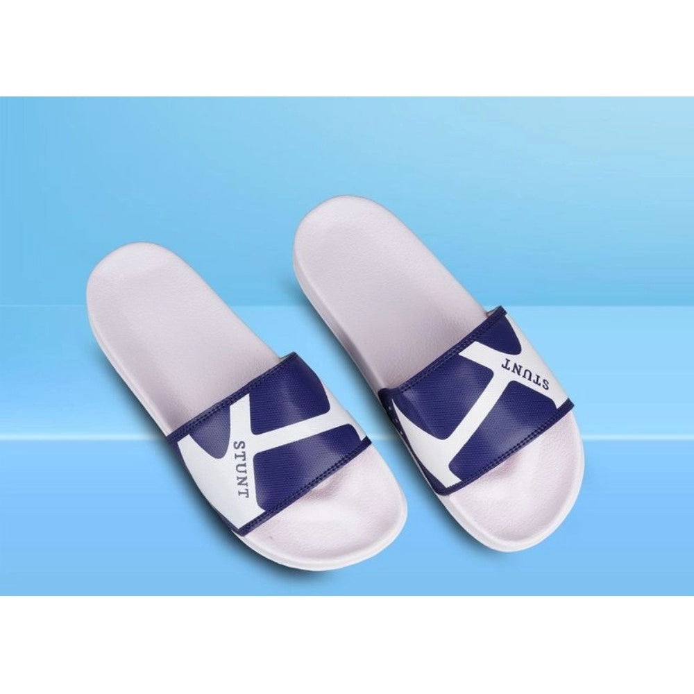 Men's Rubber Comfortable Flip-Flops and Slippers (Navy Blue) - GillKart