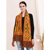 Women's Cotton Embroidered Muffler (Mustard, Length: 0.5 to 1 Mtr) - GillKart